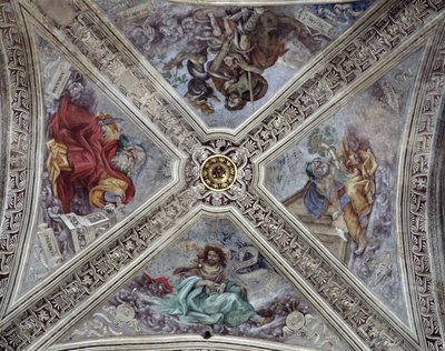 Ceiling in Strozzi Chapel depicting prophets Abraham, Noah, Adam and Jacob c.1489-1502 by Filippino Lippi